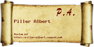 Piller Albert névjegykártya